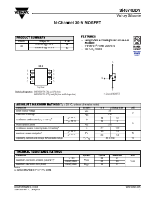 SI4874BDY Datasheet PDF Vishay Semiconductors