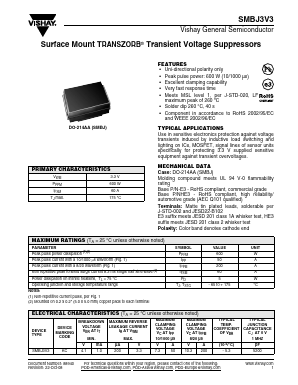 SMBJ3V3-E3/5B Datasheet PDF Vishay Semiconductors