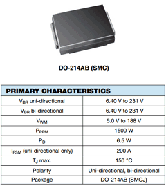 SMCJ90CAHE3 Datasheet PDF Vishay Semiconductors