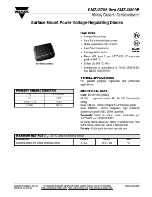 SMZJ3803BHE3/52 Datasheet PDF Vishay Semiconductors