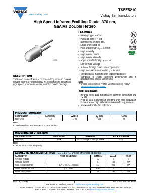 TSFF5210 Datasheet PDF Vishay Semiconductors