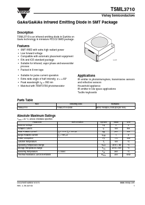 TSML3710 Datasheet PDF Vishay Semiconductors