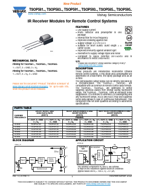 TSOP59530 Datasheet PDF Vishay Semiconductors