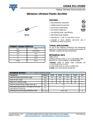 UG06A-E3/54 Datasheet PDF Vishay Semiconductors
