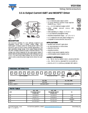 VO3150A Datasheet PDF Vishay Semiconductors