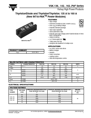 VSKH142-08PBF Datasheet PDF Vishay Semiconductors
