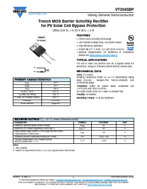 VT2045BP-M3/4W Datasheet PDF Vishay Semiconductors