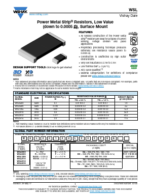 WSL0805R1500FTB Datasheet PDF Vishay Semiconductors