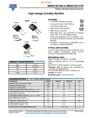 MBR1090 Datasheet PDF Vishay Semiconductors