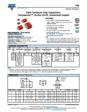 T95X156M010HSAL Datasheet PDF Vishay Semiconductors