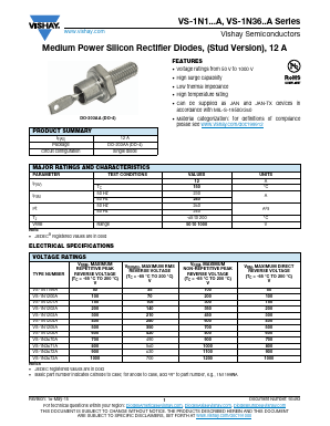 VS-1N3670RA Datasheet PDF Vishay Semiconductors