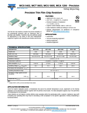 MCS04020D3012BE100 Datasheet PDF Vishay Semiconductors