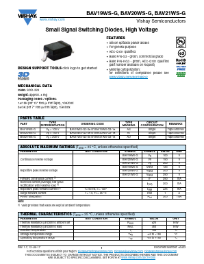 BAV19WS-G Datasheet PDF Vishay Semiconductors