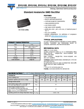 BYG10MHM3/TR3 Datasheet PDF Vishay Semiconductors