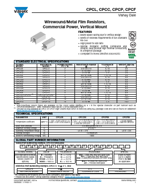 CPCC102R500JE31 Datasheet PDF Vishay Semiconductors