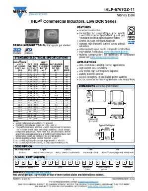 IHLP6767GZER220M11 Datasheet PDF Vishay Semiconductors