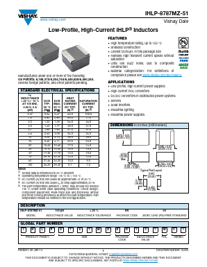 IHLP8787MZER101M51 Datasheet PDF Vishay Semiconductors