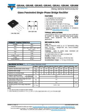 GBU6D-M3 Datasheet PDF Vishay Semiconductors