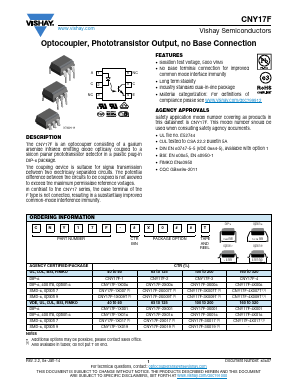 CNY17F-1X017 Datasheet PDF Vishay Semiconductors