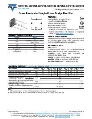 GBPC104 Datasheet PDF Vishay Semiconductors