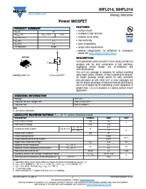 IRFL014 Datasheet PDF Vishay Semiconductors