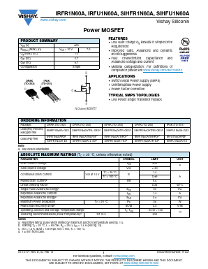 IRFR1N60APBF Datasheet PDF Vishay Semiconductors