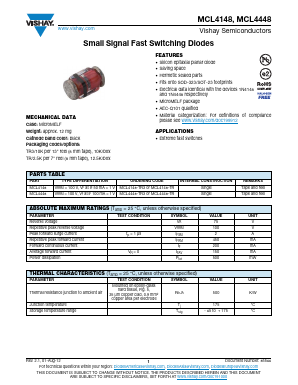 MCL4148 Datasheet PDF Vishay Semiconductors