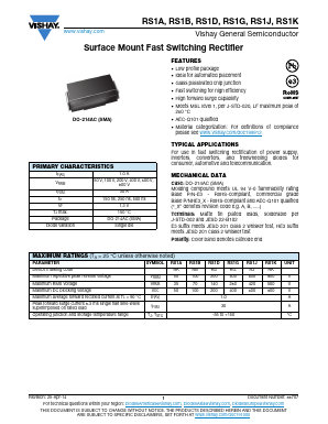 RS1A-E3/61T Datasheet PDF Vishay Semiconductors