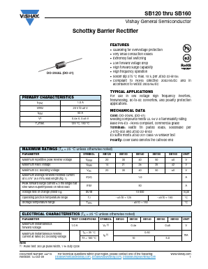 SB160-E3/54 Datasheet PDF Vishay Semiconductors