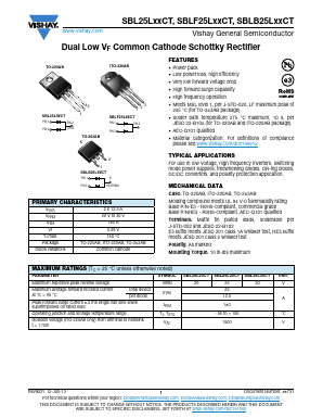 SBL25L20CTHE3/45 Datasheet PDF Vishay Semiconductors