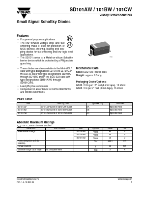 SD101AW Datasheet PDF Vishay Semiconductors