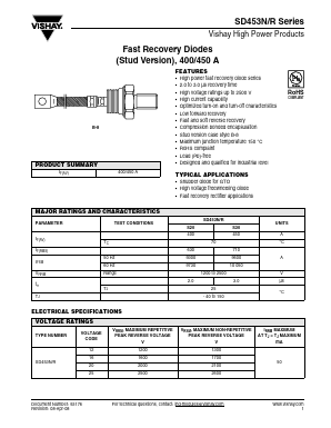 SD453N16S20PTC Datasheet PDF Vishay Semiconductors