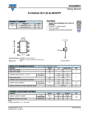 SI3456BDV-T1-GE3 Datasheet PDF Vishay Semiconductors