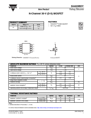 SI4420BDY-T1-E3 Datasheet PDF Vishay Semiconductors