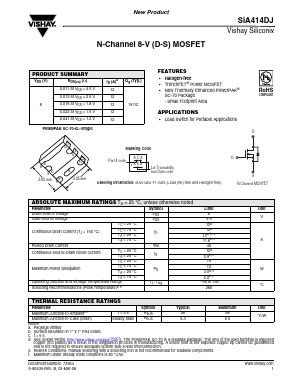 SIA414DJ-T1-GE3 Datasheet PDF Vishay Semiconductors