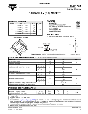 SIA417DJ Datasheet PDF Vishay Semiconductors