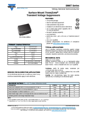SM6T33A Datasheet PDF Vishay Semiconductors