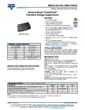 SMAJ110CAHM3_A/I Datasheet PDF Vishay Semiconductors