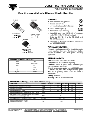 UGB18DCT-E3 Datasheet PDF Vishay Semiconductors