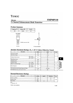 SMP40N10 Datasheet PDF Vishay Semiconductors