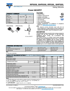 IRF830STRR Datasheet PDF Vishay Semiconductors