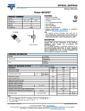 SIHF9530 Datasheet PDF Vishay Semiconductors