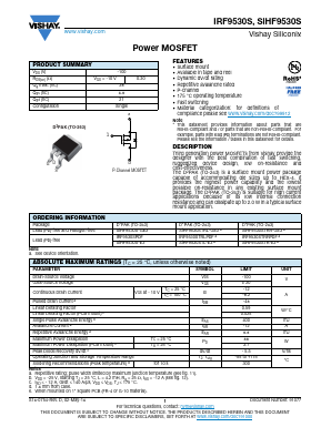 SIHF9530STRR-GE3 Datasheet PDF Vishay Semiconductors