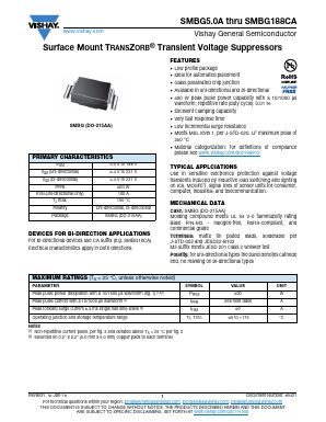 SMBG26CA-M3/5B Datasheet PDF Vishay Semiconductors