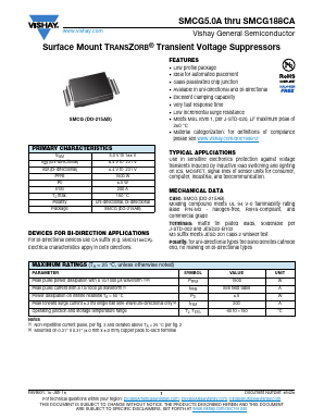 SMCG11A-M3/57T Datasheet PDF Vishay Semiconductors