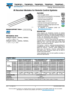 TSOP34338 Datasheet PDF Vishay Semiconductors