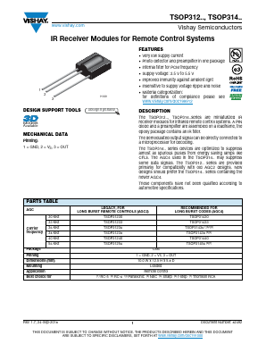 TSOP31433 Datasheet PDF Vishay Semiconductors