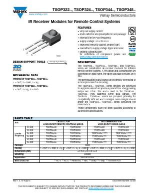 TSOP32433 Datasheet PDF Vishay Semiconductors