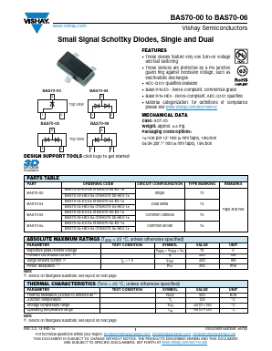 BAS70-05 Datasheet PDF Vishay Semiconductors