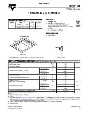 SI7611DN-T1-GE3 Datasheet PDF Vishay Semiconductors